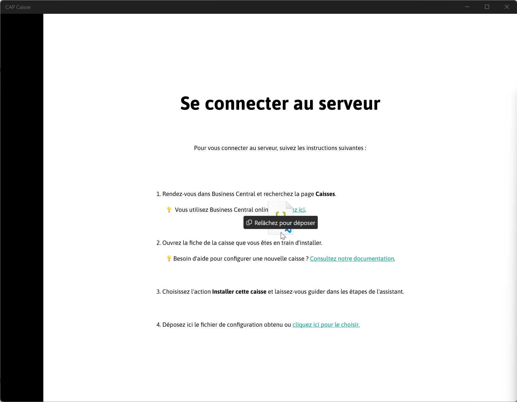 Déposer le fichier de configuration