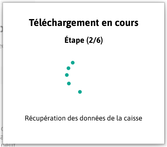 Boîte de dialogue ouverte pendant la synchronisation au premier plan