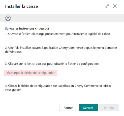 Télécharger le fichier de connexion au serveur