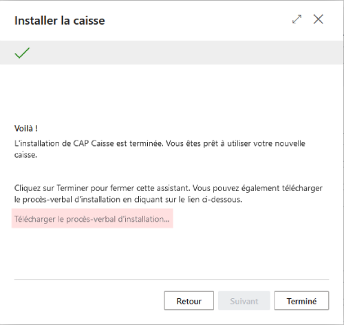 Procès-verbal d'installation de la caisse