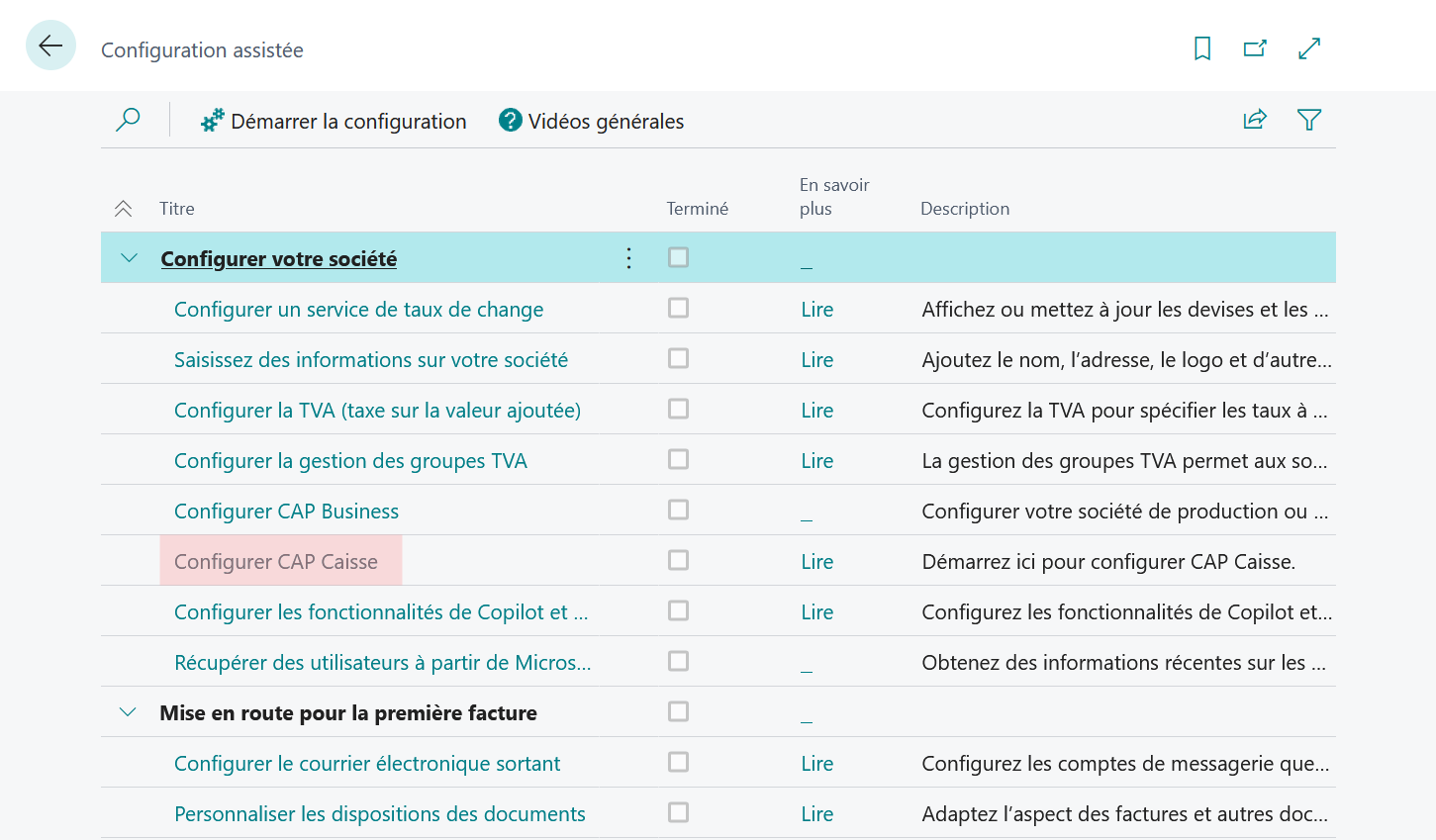 Configurer CAP Caisse