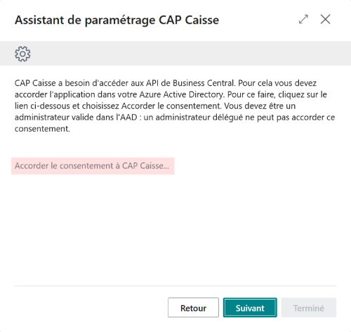 Accorder le consentement à CAP Caisse