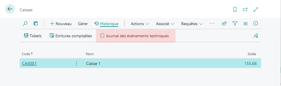 Journal des événements techniques