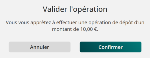 Confirmation d'opération