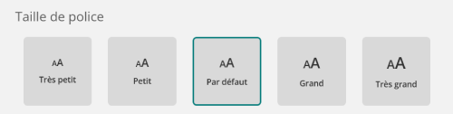 Préférences : taille de police