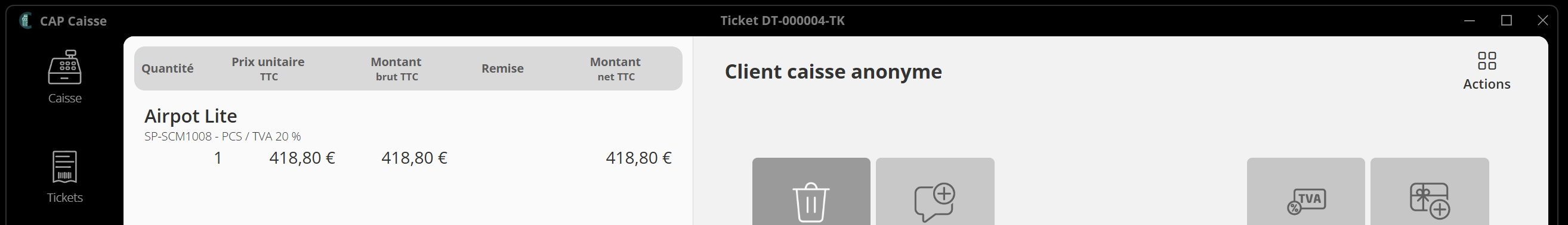 Numéro ticket dans la barre de titre
