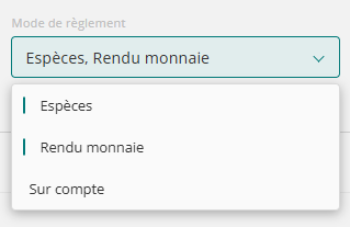 Composant : sélection d'options