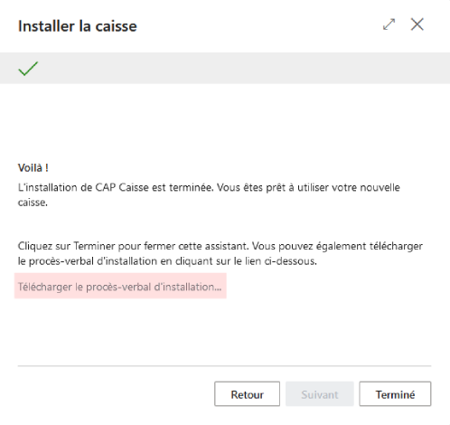 Procès-verbal d'installation de la caisse