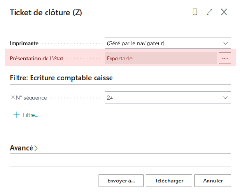 Choisir la présentation Excel