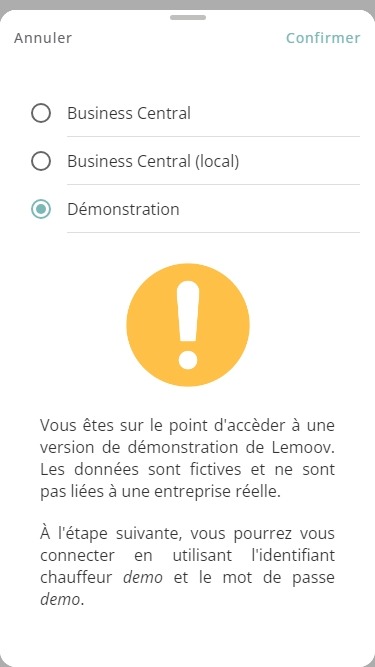 Mode de démonstration