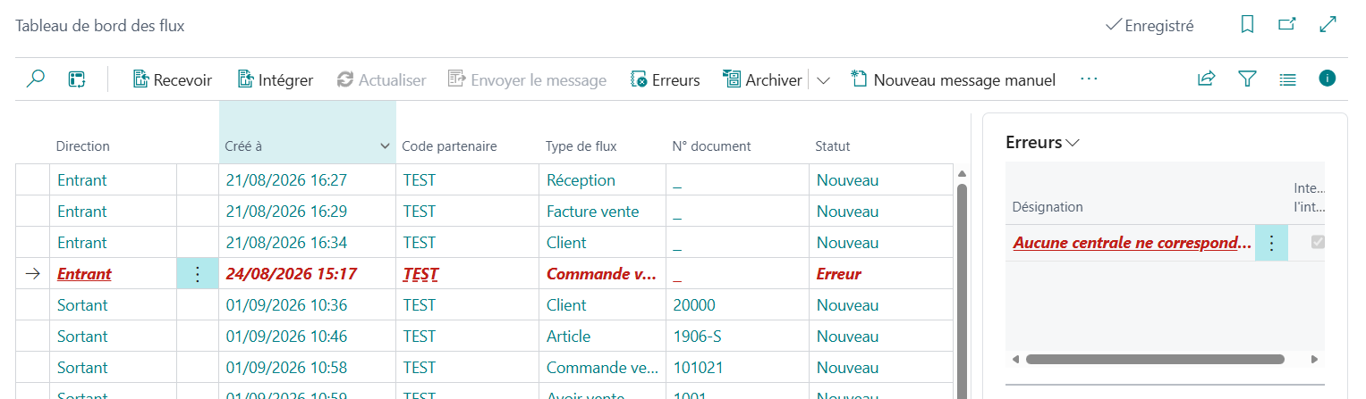 Détail des erreurs de message