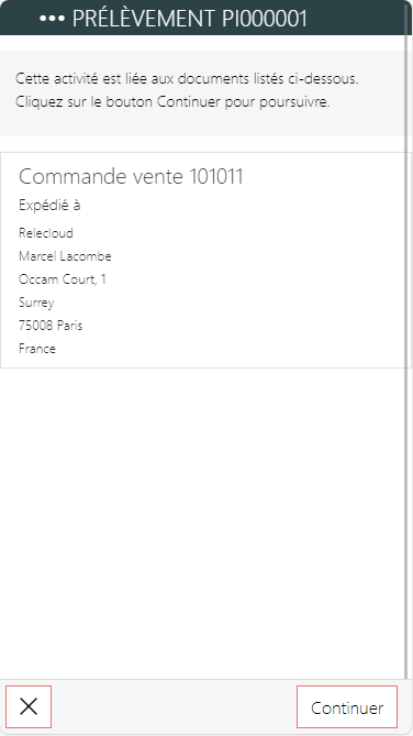 Résumé du prélevement