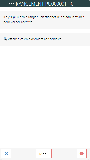 Ecran de validation