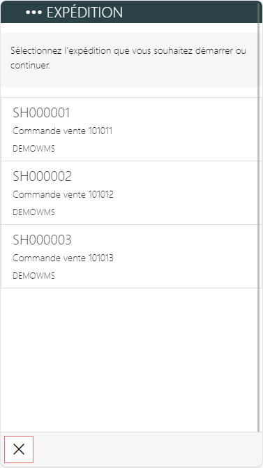 Liste des expéditions
