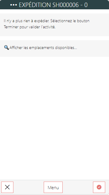 Ecran de validation