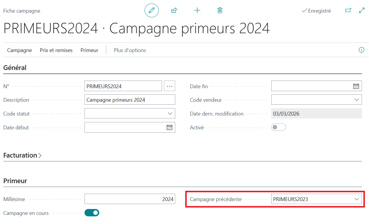 Campagne précédente