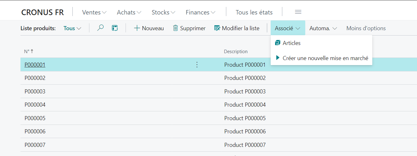 Liste produit