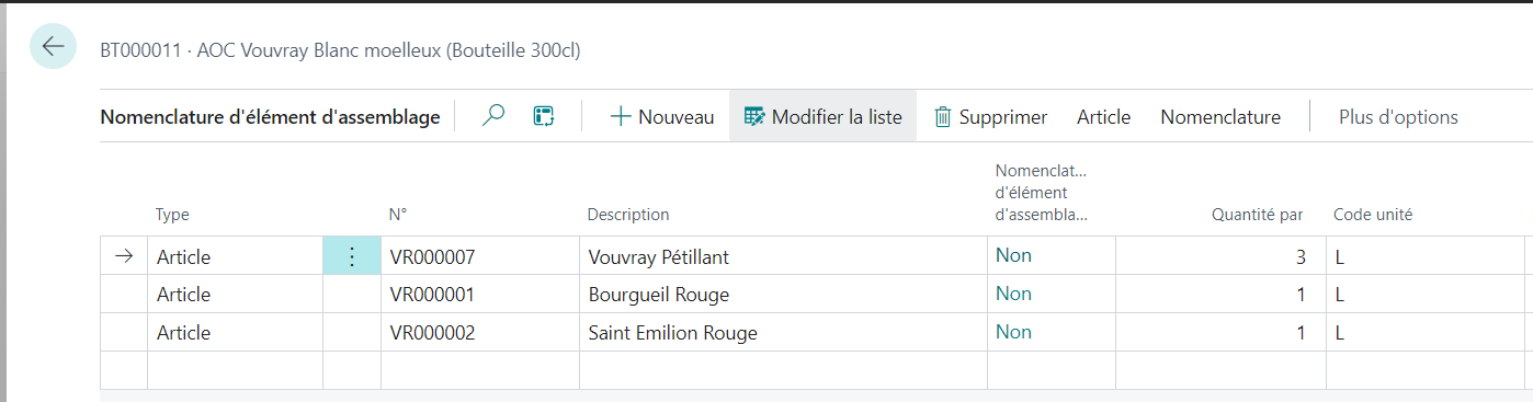 Nomenclature assemblage