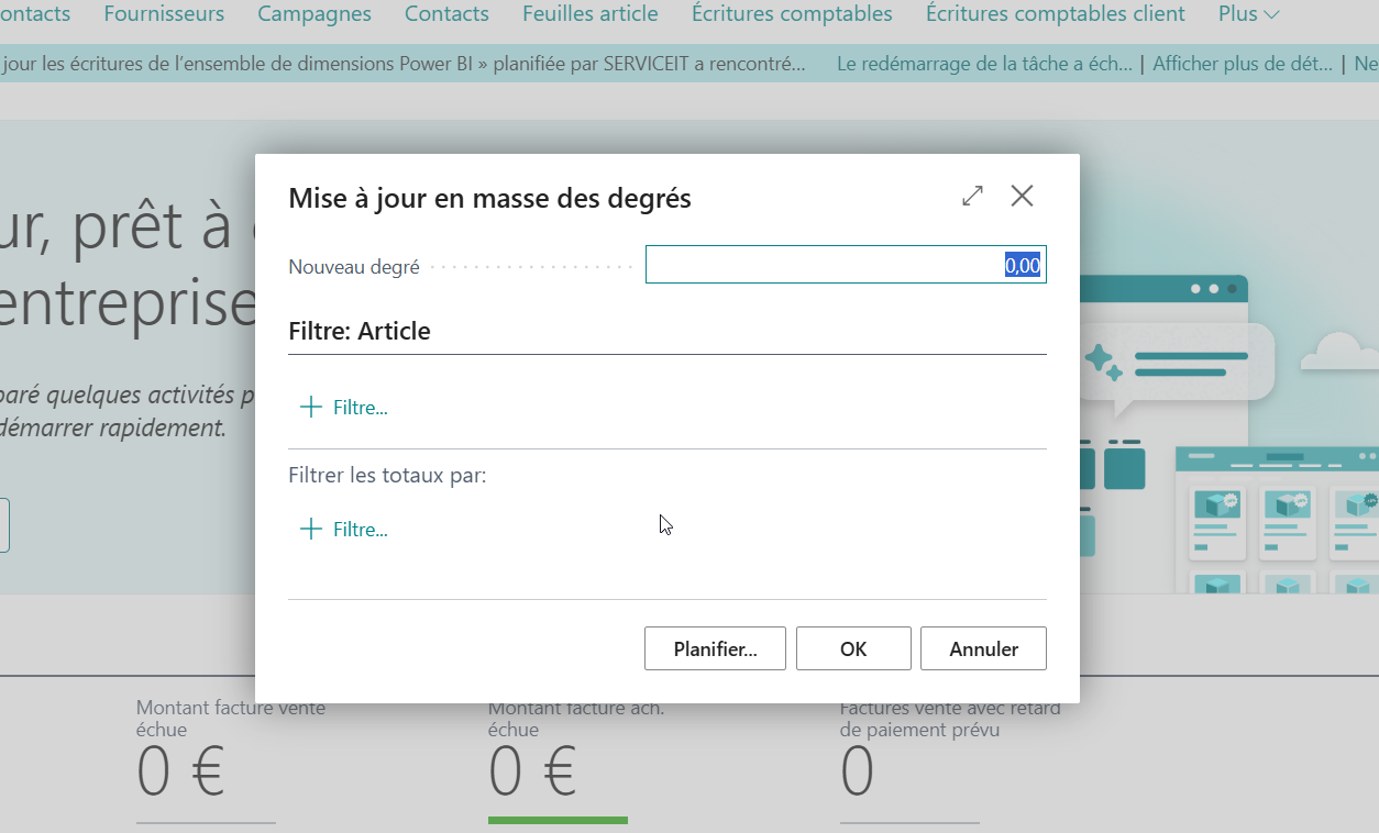 Mise à jour en masse des degrés