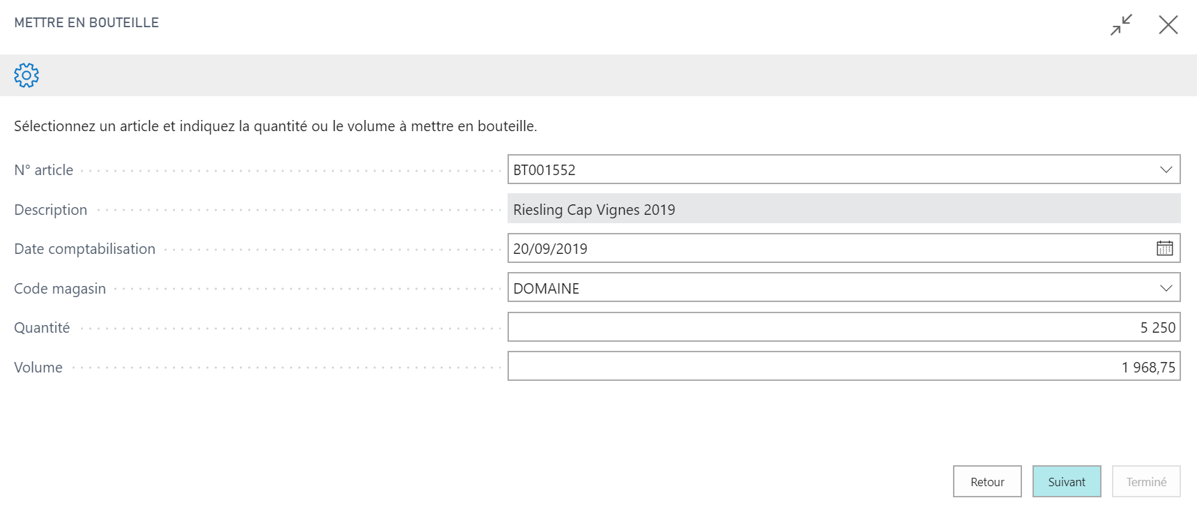 Mise en bouteille