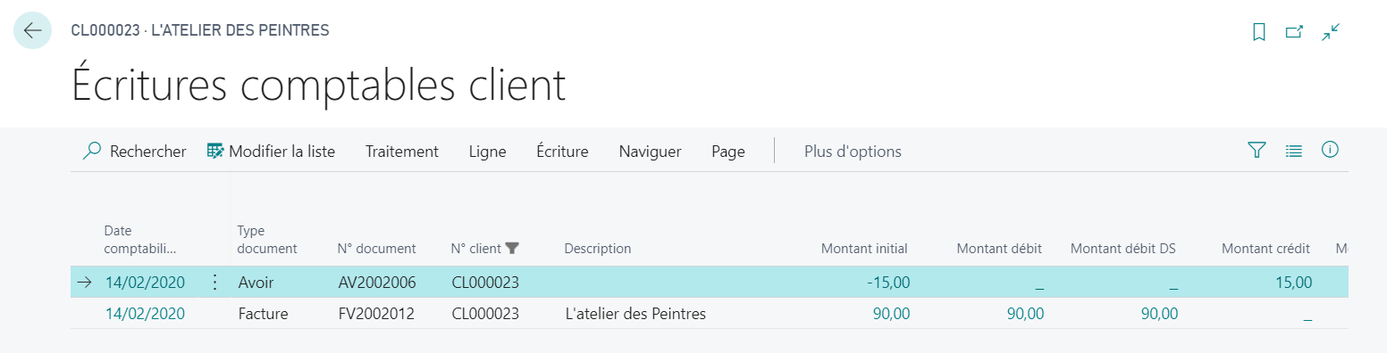 Ecritures comptables clients