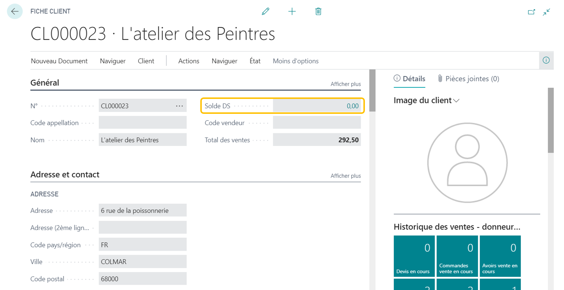 Solde du client passé à 0