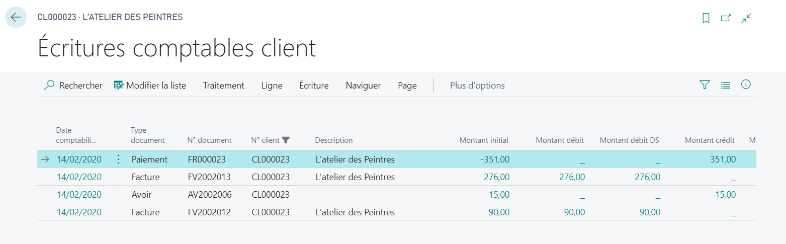 Ecritures comptables clients