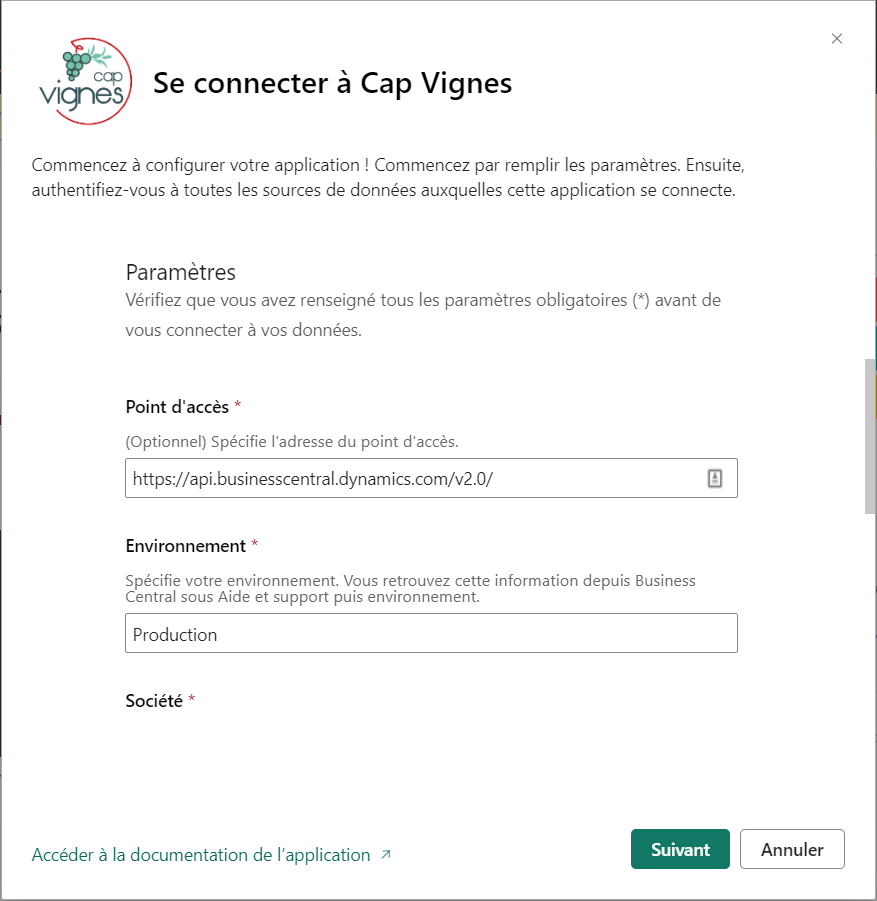 Informations d'accès