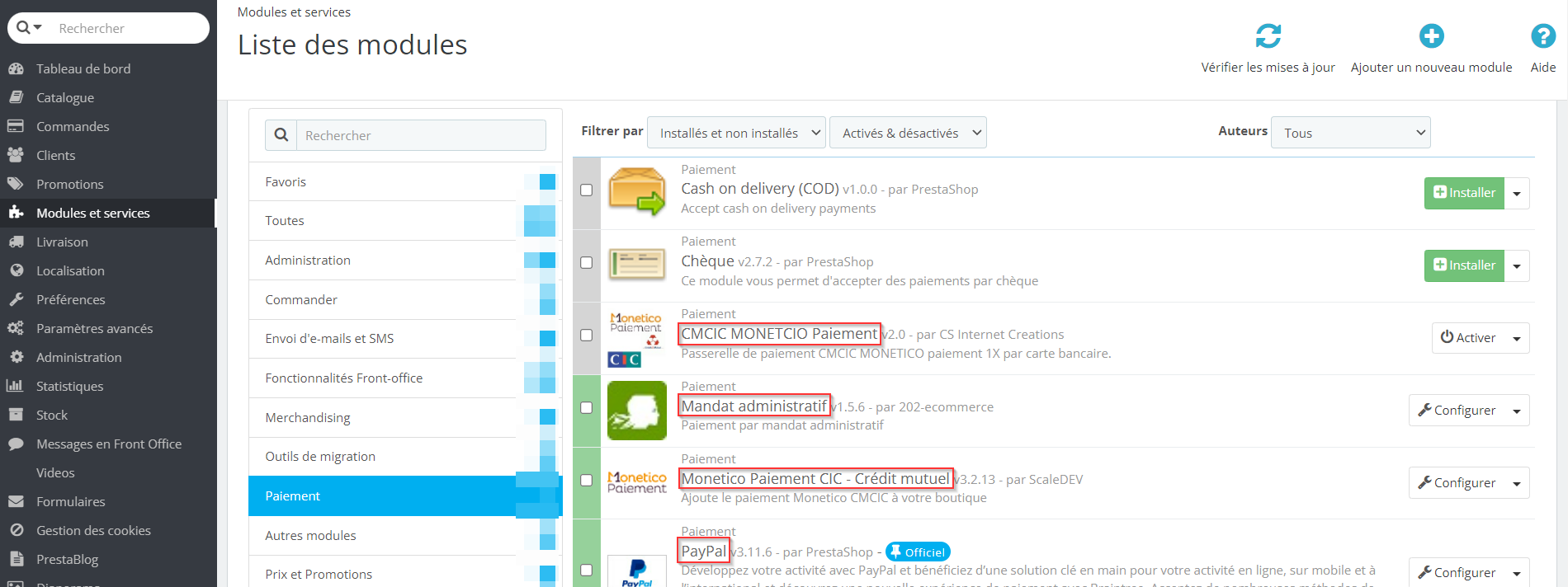 Nom du module de paiement