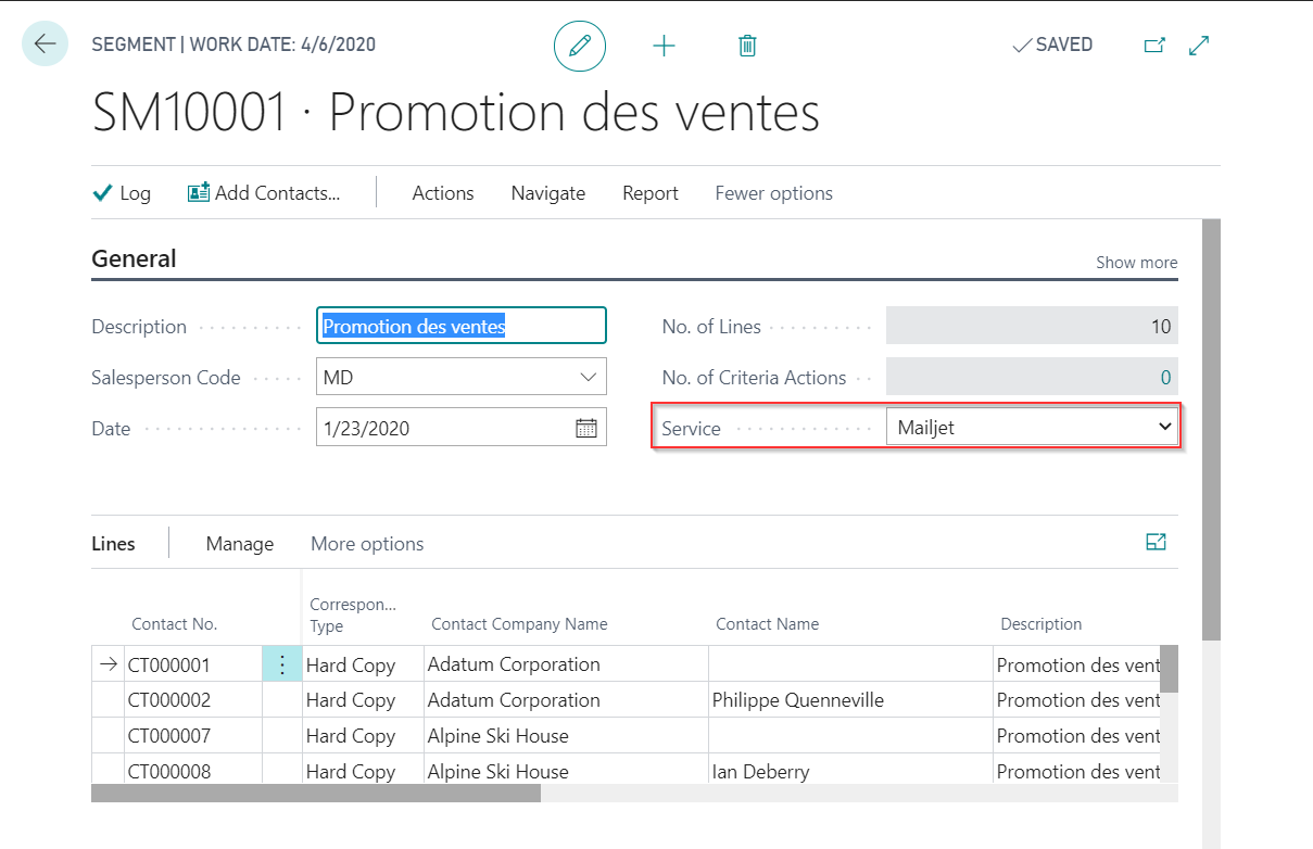 Sélectionnez le service e-mailing à utiliser