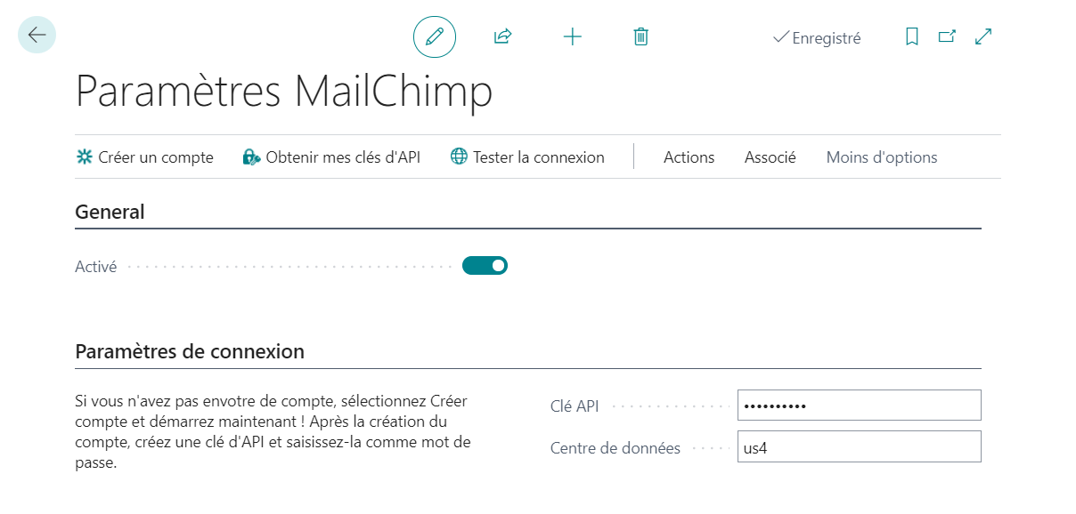 Paramétrer le service MailChimp